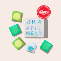 Cocolab products with 'Allure Best of Beauty' award on a beige background