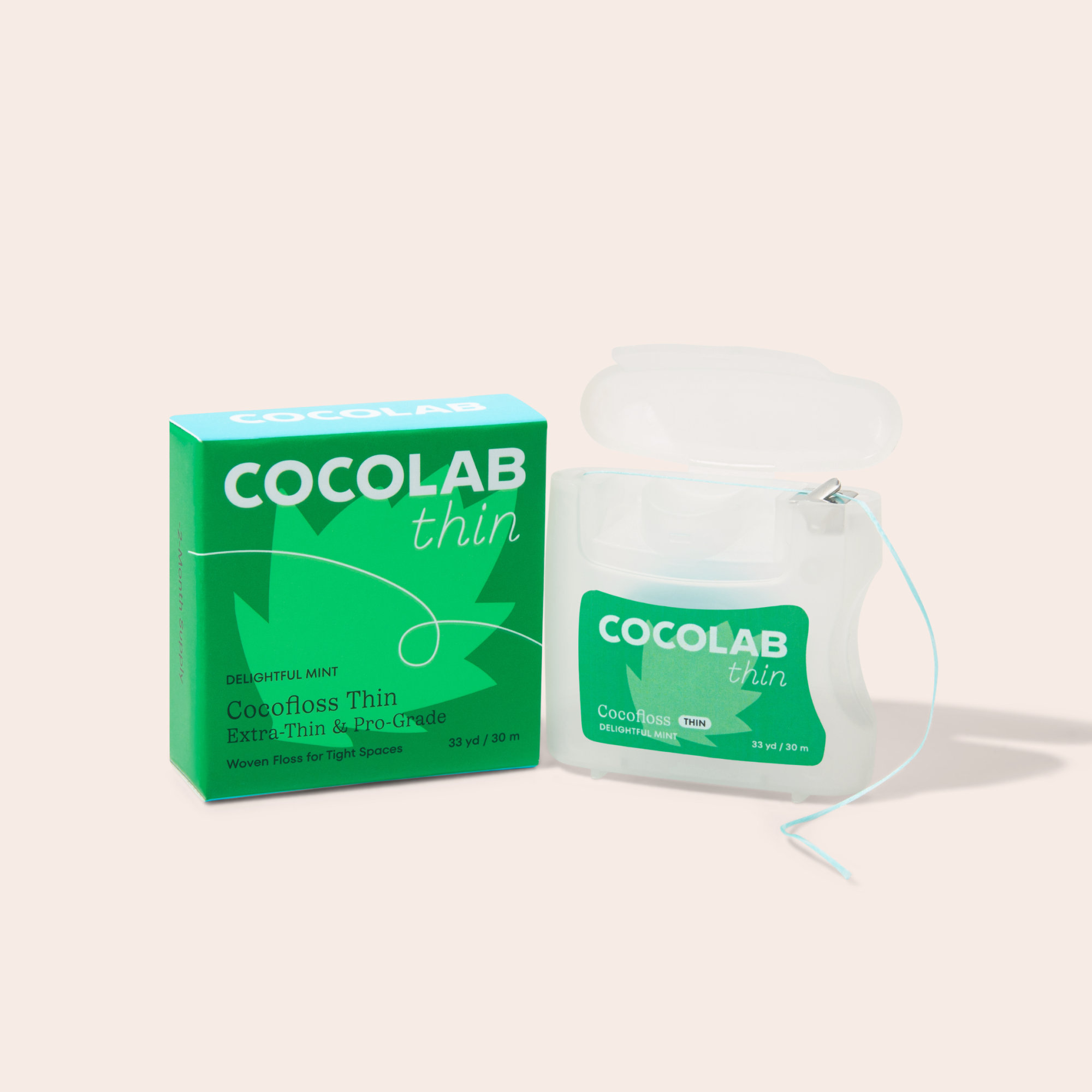 Cocofloss Thin Dental Floss - Spool and Dispenser